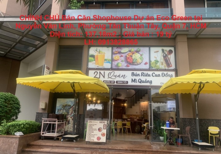 CHÍNH CHỦ Bán Căn Shophouse Dự án Eco Green tại Nguyễn Văn Linh, Phường Tân Thuận Tây, Quận 7, HCM