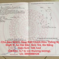 Chính Chủ Bán Nhà 2 Tầng Kiệt Chính Hữu Thông Nguyễn Đình, P. An Hải Bắc, Sơn Trà, Đà Nẵng