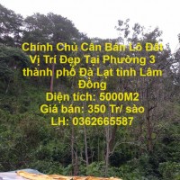 Chính Chủ Cần Bán Lô Đất Vị Trí Đẹp Tại Phường 3 thành phố Đà Lạt tỉnh Lâm Đồng