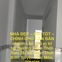 NHÀ ĐẸP – GIÁ TỐT – CHÍNH CHỦ CẦN BÁN nhanh căn nhà vị trí tại xã Xuân Thới Sơn, huyện Hóc Môn