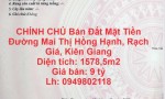 CHÍNH CHỦ Bán Đất Mặt Tiền Đường Mai Thị Hồng Hạnh, Rạch Giá, Kiên Giang