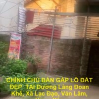 CHÍNH CHỦ BÁN GẤP LÔ ĐẤT ĐẸP  TẠI Đường Làng Đoan Khê, Xã Lạc Đạo, Văn Lâm, Hưng Yên