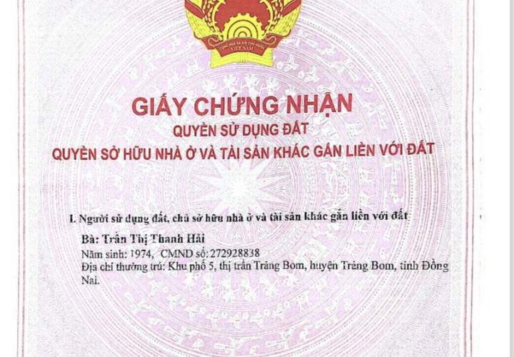 ĐẤT ĐẸP - MẶT TIỀN QUỐC LỘ 55 - Đất Chính Chủ Xã  Bông Trang, Xuyên Mộc, Bà Rịa Vũng Tàu