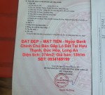 ĐẤT ĐẸP – MẶT TIỀN - Ngộp Bank Chính Chủ Bán Gấp Lô Đất Tại Hựu Thạnh, Đức Hòa, Long An