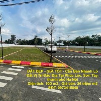ĐẤT ĐẸP - GIÁ TỐT - Cần Bán Nhanh Lô Đất Vị Trí Đắc Địa Tại Phúc Lộc, Sơn Tây, thành phố Hà Nội