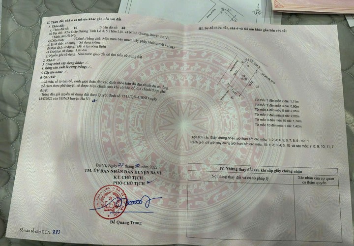 ĐẤT ĐẸP - GIÁ TỐT - Cần Bán 4 Lô Đất Khu Đấu Giá Tại Thôn Lặt, Xã Minh Quang, huyện Ba Vì, TP Hà Nội