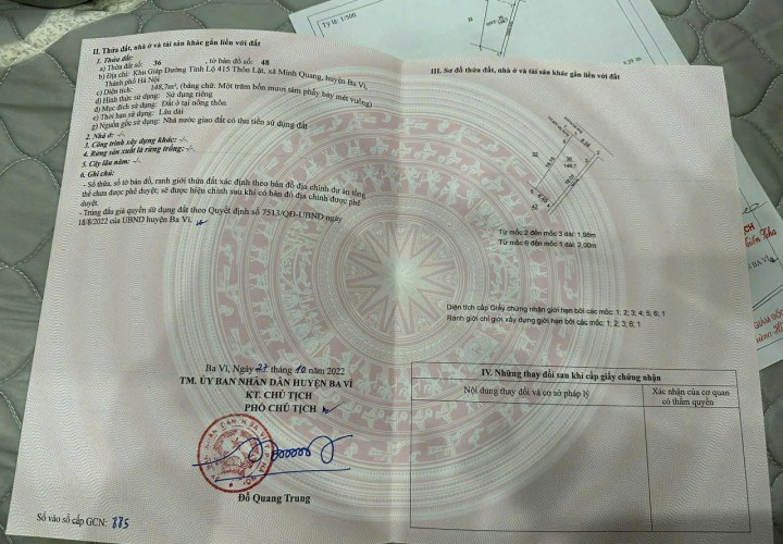 ĐẤT ĐẸP - GIÁ TỐT - Cần Bán 4 Lô Đất Khu Đấu Giá Tại Thôn Lặt, Xã Minh Quang, huyện Ba Vì, TP Hà Nội