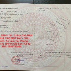 ĐẦU TƯ SINH LỜI - Chính Chủ BÁN DÃY NHÀ TRỌ MỚI XÂY - FULL KHÁCH- An Lão, Hải Phòng