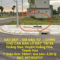 ĐẤT ĐẸP – GIÁ ĐẦU TƯ  – CHÍNH CHỦ CẦN BÁN LÔ ĐẤT  TẠI Xã Hoằng Đạo, Huyện Hoằng Hóa, Thanh Hóa