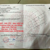 ĐẤT ĐẸP - GIÁ TỐT - Bán GẤP Lô Đất Phường 8 Đà Lạt Lâm Đồng