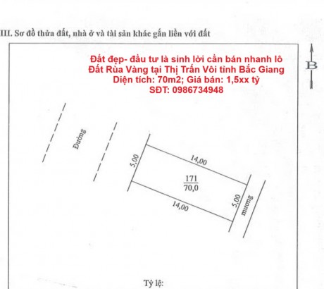 Đất đẹp- đầu tư là sinh lời cần bán nhanh lô Đất Rùa Vàng tại Thị Trấn Vôi tỉnh Bắc Giang