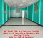 MẶT BẰNG ĐẸP- GIÁ TỐT - Cho Thuê Mặt Bằng 763 Lê Trọng Tấn, p Bình Hưng Hòa, Bình Tân, TP HCM