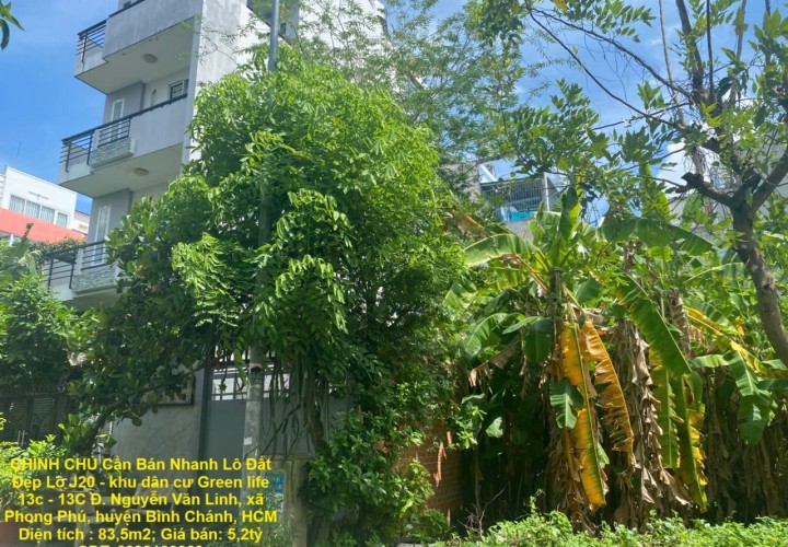 CHÍNH CHỦ Cần Bán Nhanh Lô Đất  Đẹp Khu 13C Greenlife Vị Trí Tại Huyện Bình Chánh, TP HCM
