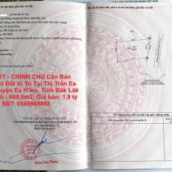 GIÁ TỐT - CHÍNH CHỦ Cần Bán Nhanh Lô Đất Vị Trí Tại Huyện Ea H'leo, Tỉnh Đăk Lăk