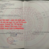LÔ ĐẤT VỊ TRÍ ĐẸP - GIÁ ƯU ĐÃI cần bán nhanh lô đất tại huyện Thanh Trì, TP Hà Nội