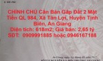 CHÍNH CHỦ Cần Bán Gấp Đất 2 Mặt Tiền QL 984, Xã Tân Lợi, Huyện Tịnh Biên, An Giang