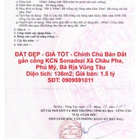 ĐẤT ĐẸP - GIÁ TỐT - Chính Chủ Bán Đất gần cổng KCN Sonadezi Châu Đức, điểm đầu Vành Đai 4.