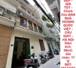 Nhà ĐẸP - GIÁ TỐT - Chính Chủ BÁN NHÀ HOÀNG QUỐC VIỆT - CẦU GIẤY - HÀ NỘI