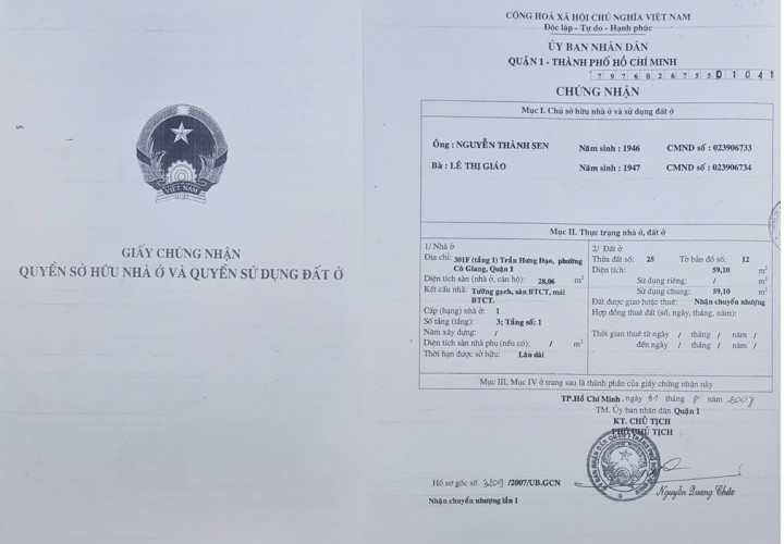 NHÀ Chính Chủ -Vị Trí Đắc Địa -  Giá Tốt - Cần Bán Nhà Tại Mặt Tiền Trệt Đường Trần Hưng Đạo, Quận 1