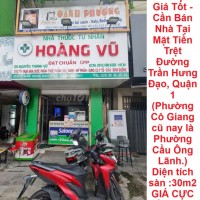 NHÀ Chính Chủ -Vị Trí Đắc Địa -  Giá Tốt - Cần Bán Nhà Tại Mặt Tiền Trệt Đường Trần Hưng Đạo, Quận 1