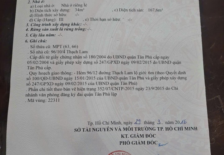 NHÀ ĐẸP - GIÁ TỐT - CHÍNH CHỦ Cần Bán Nhà Phường Phú Thạnh, Quận Tân Phú, HCM