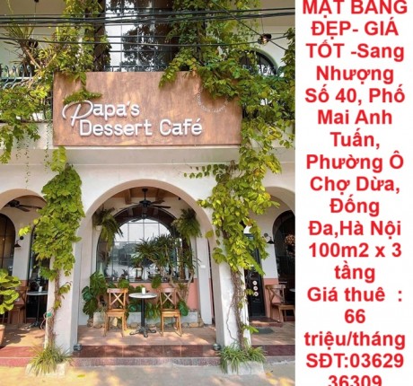 MẶT BẰNG ĐẸP- GIÁ TỐT -Sang Nhượng Số 40, Phố Mai Anh Tuấn, Phường Ô Chợ Dừa, Đống Đa,Hà Nội