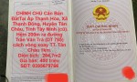 CHÍNH CHỦ Cần Bán ĐấtTại Ấp Thạnh Hòa, Xã Thạnh Đông, Huyện Tân Châu, Tỉnh Tây Ninh (cũ).