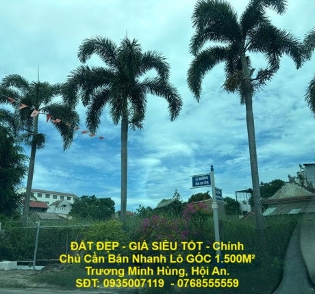 ĐẤT ĐẸP - GIÁ SIÊU TỐT - Chính Chủ Cần Bán Nhanh Lô GÓC 1.500M² Trương Minh Hùng, Hội An.
