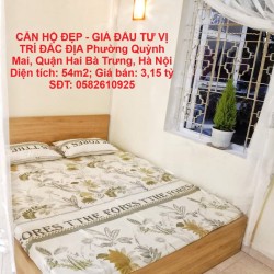 CĂN HỘ ĐẸP - GIÁ ĐẦU TƯ VỊ TRÍ ĐẮC ĐỊA TRUNG TÂM QUẬN HAI BÀ TRƯNG, Hà Nội