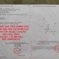 NHÀ ĐẸP- GIÁ TỐT! CHÍNH CHỦ Cần Bán Gấp Nhà Tại Xã Mỹ Lộc, Huyện Cần Giuộc, Long An