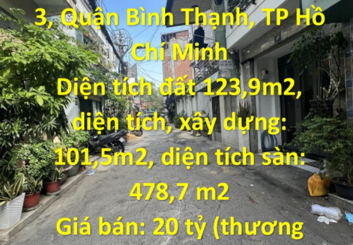 CHÍNH CHỦ Cần Bán Gấp Căn Nhà Đẹp Tại Phường 3, Quận Bình Thạnh, TP Hồ Chí Minh