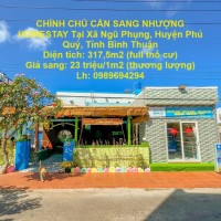 CHÍNH CHỦ CẦN SANG NHƯỢNG HOMESTAY Tại Xã Ngũ Phụng, Huyện Phú Quý, Tỉnh Bình Thuận