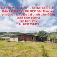 ĐẤT ĐẸP – GIÁ TỐT – CHÍNH CHỦ CẦN BÁN LÔ ĐẤT VỊ TRÍ ĐẸP Gần Thôn Lủng Kẻng, Đà Lạt