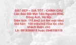 ĐẤT ĐẸP – GIÁ TỐT - CHÍNH CHỦ Cần Bán Đất Mặt Tiền Nguyên Khê, Đông Anh, Hà Nội