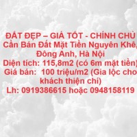 ĐẤT ĐẸP – GIÁ TỐT - CHÍNH CHỦ Cần Bán Đất Mặt Tiền Nguyên Khê, Đông Anh, Hà Nội