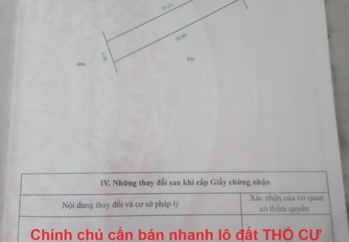 Chính chủ cần bán nhanh lô đất THỔ CƯ mặt tiền đường 20m. ĐỐI DIỆN TRƯỜNG CHUYÊN NGUYỄN ĐÌNH CHIỂU