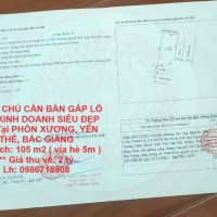 CHÍNH CHỦ CẦN BÁN GẤP LÔ GÓC KINH DOANH SIÊU ĐẸP KĐT Tại PHỒN XƯƠNG, YÊN THẾ, BẮC GIANG