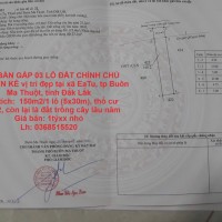 CẦN BÁN GẤP 03 LÔ ĐẤT CHÍNH CHỦ NẰM LIỀN KỀ vị trí đẹp tại tp Buôn Ma Thuột, tỉnh Đắk Lắk