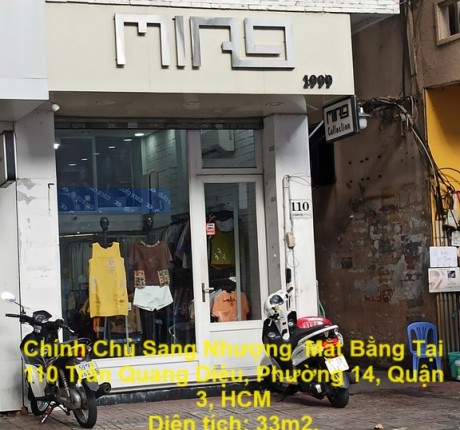 Chính Chủ Sang Nhượng Mặt Bằng Tại 110 Trần Quang Diệu, Phường 14, Quận 3, HCM