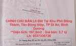 CHÍNH CHỦ BÁN Lô Đất Tại Khu Phố Đông Thành, Tân Đông Hiệp, TP Dĩ An, Bình Dương