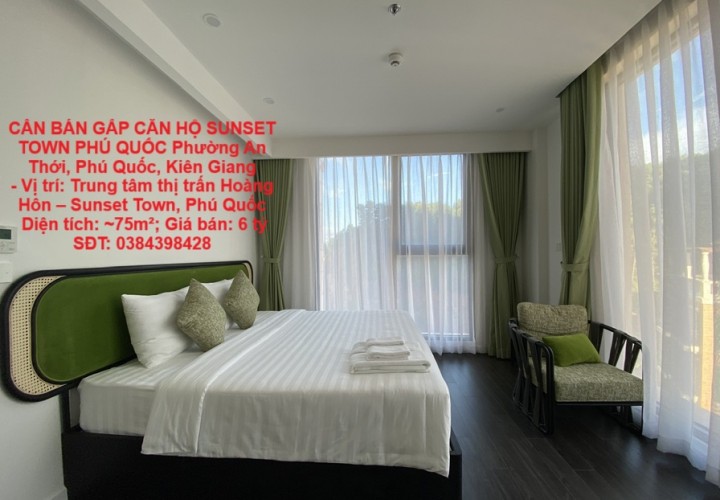 CẦN BÁN GẤP CĂN HỘ SUNSET TOWN PHÚ QUỐC - CĂN GỐC 2 VIEW Biển VÀ Đồi, GIÁ TỐT NHẤT THỊ TRƯỜNG