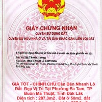 GIÁ TỐT - CHÍNH CHỦ Cần Bán Nhanh Lô Đất  Đẹp Vị Trí Tại TP Buôn Ma Thuật, Tỉnh Đăk Lăk