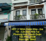 HOT !!! NHÀ Chính Chủ - Giá Tốt - Cần Bán Nhà Tại Phường Hoà Thạnh Quận Tân Phú , HCM