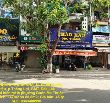 NHÀ ĐẸP – GIÁ TỐT - CẦN BÁN NHANH 3 CĂN NHÀ 61,63,65 Hoàng Diệu, p Thắng Lợi, BMT, Đắk Lắk