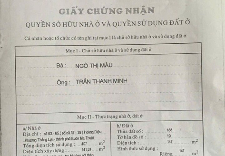 NHÀ ĐẸP – GIÁ TỐT  - CẦN BÁN NHANH 3 CĂN NHÀ  61,63,65 Hoàng Diệu, p Thắng Lợi, BMT, Đắk Lắk