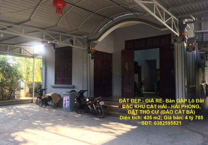 ĐẤT ĐẸP - GIÁ RẺ- Bán GẤP Lô Đất ĐẶC KHU CÁT HẢI - HẢI PHÒNG,  ĐẤT THỔ CƯ (ĐẢO CÁT BÀ)