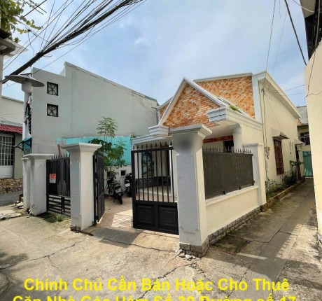 Chính Chủ Cần Bán Hoặc Cho Thuê Căn Nhà Góc Hẻm Số 30 Đường số 17, P. Tân Thuận Tây, Quận 7