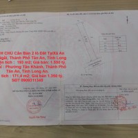CHÍNH CHỦ Cần Bán 2 lô Đất Tại Xã An Vĩnh Ngãi Và Phường Tân Khánh, TP Tân An, Long An.