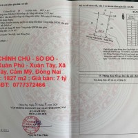 ĐẤT CHÍNH CHỦ - SỔ ĐỎ - Đường Xuân Phú - Xuân Tây, Xã Xuân Tây, Cẩm Mỹ, Đồng Nai