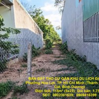 BÁN ĐẤT THỔ CƯ GẦN KHU DU LỊCH ĐẠI NAM – PHƯỜNG HÒA LỢI – TP.HCM – VỊ TRÍ ĐẸP, TIỆN XÂY NHÀ ở